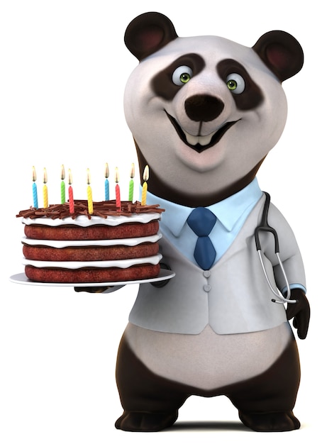 Free photo fun panda 3d illustration