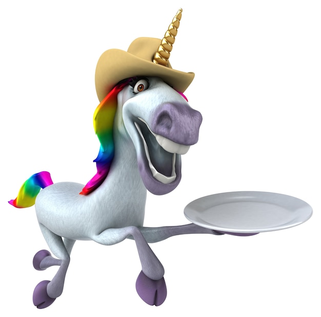 Fun unicorn - 3d illustration