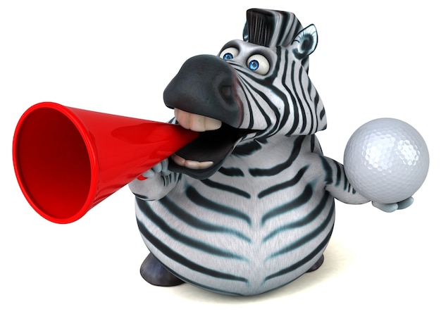 Fun zebra 3D Illustration