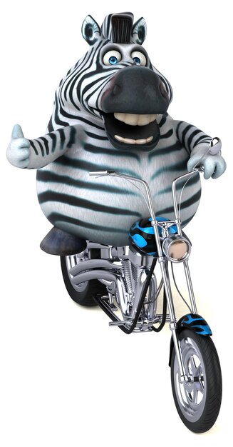 Fun zebra 3D Illustration