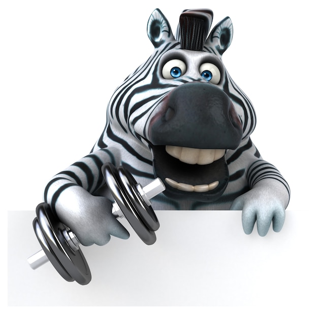 Fun zebra 3D Illustration