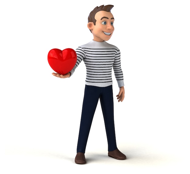 Funny 3D cartoon casual character