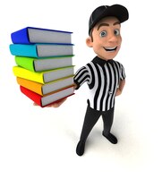 Funny 3d illustration of an american referee