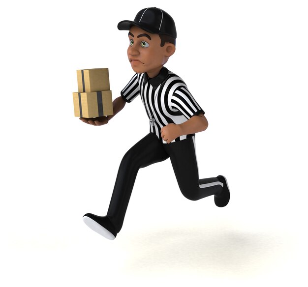 Funny 3D Illustration of an american Referee