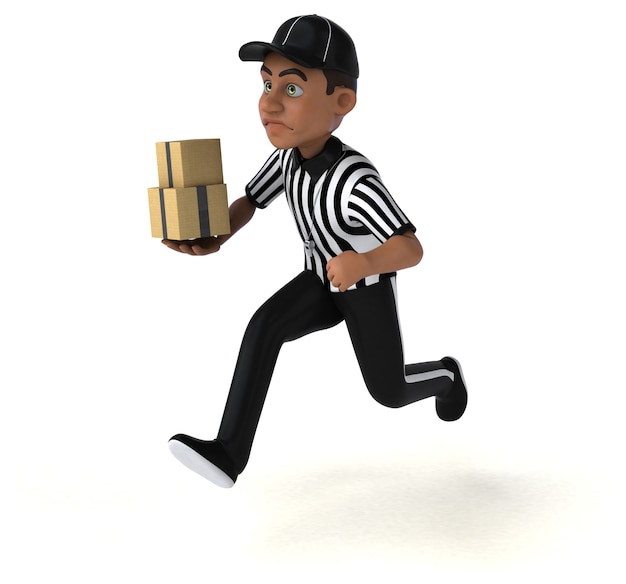 Funny 3D Illustration of an american Referee