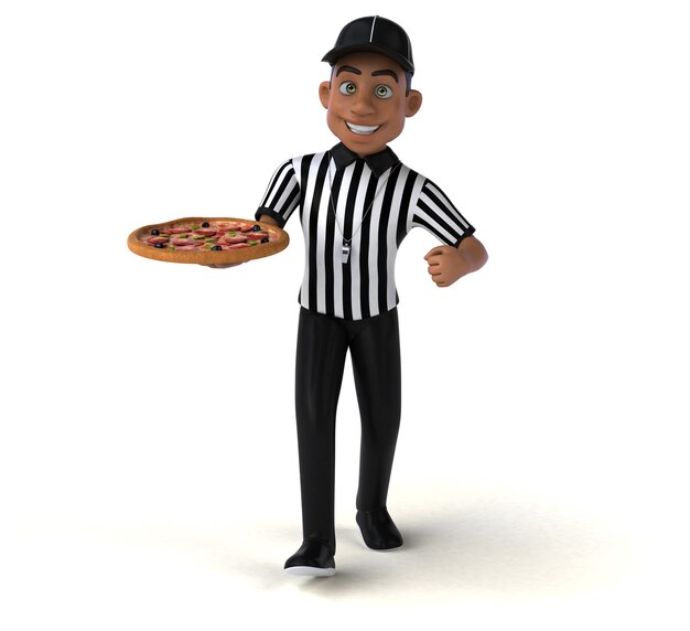 Funny 3D Illustration of an american Referee