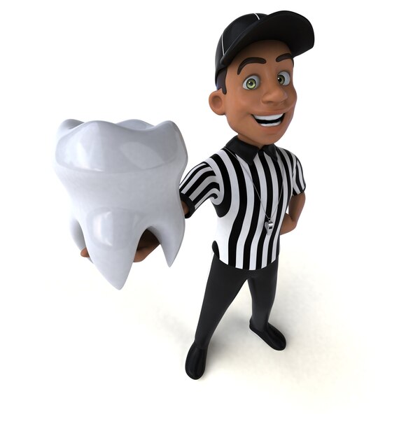 Funny 3D Illustration of an american Referee