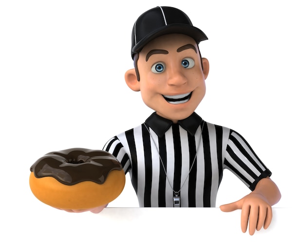 Free photo funny 3d illustration of an american referee