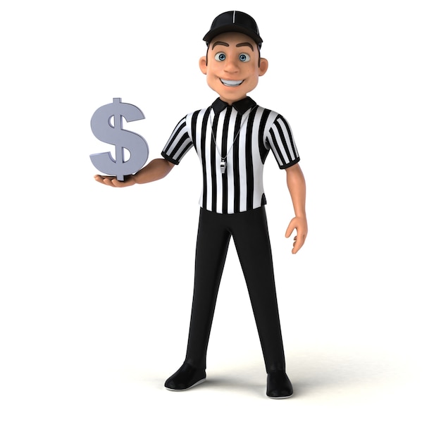 Free photo funny 3d illustration of an american referee