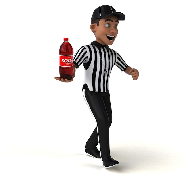 Funny 3D Illustration of an american Referee