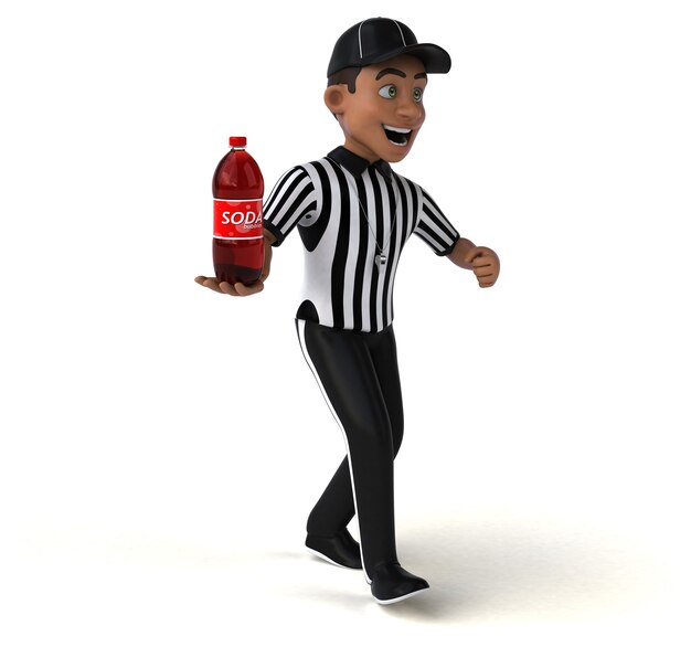 Funny 3D Illustration of an american Referee