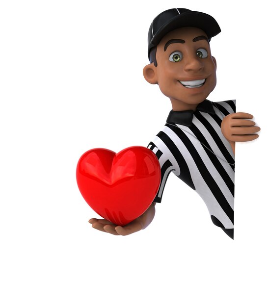 Funny 3D Illustration of an american Referee