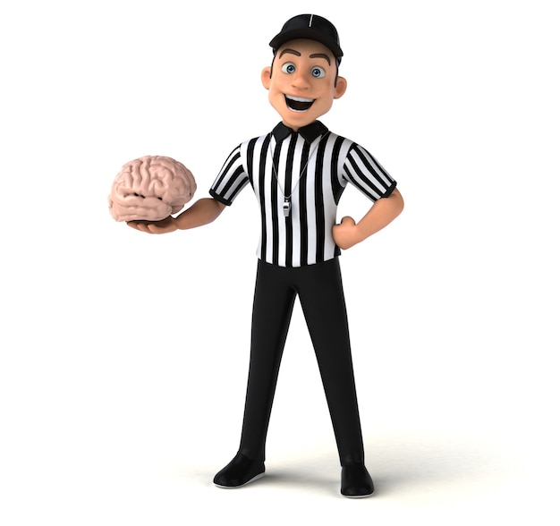 Funny 3D Illustration of an american Referee