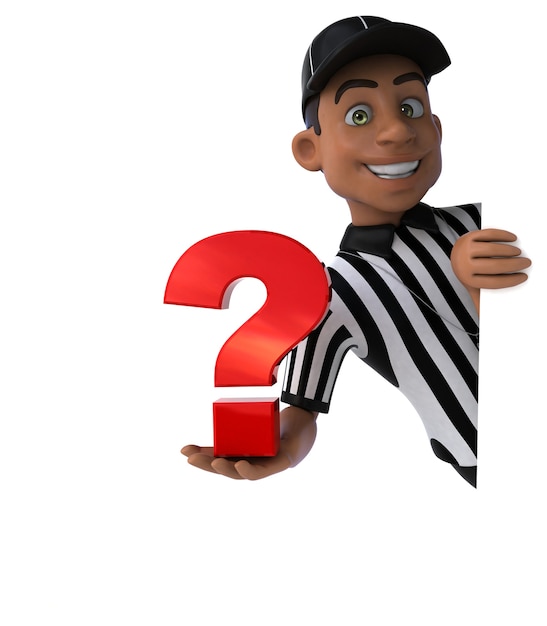 Funny 3D Illustration of an american Referee