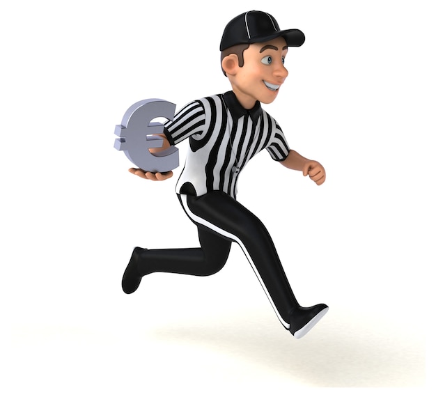 Funny 3D Illustration of an american Referee