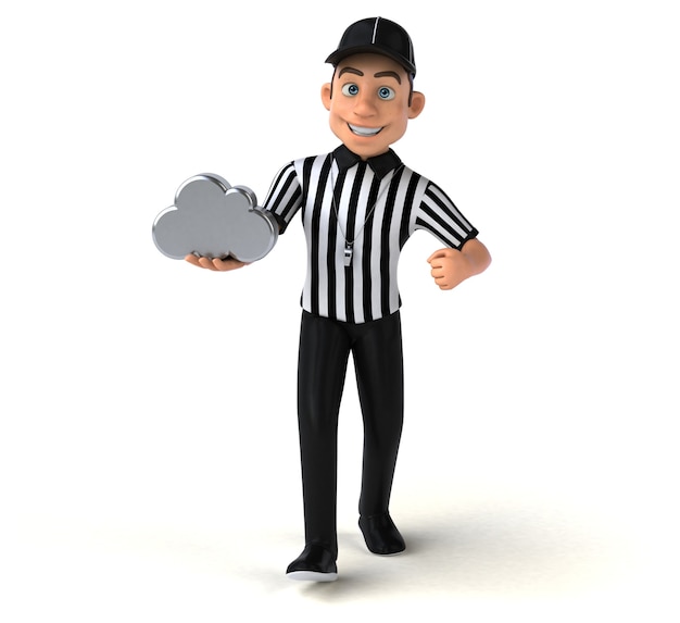 Funny 3D Illustration of an american Referee