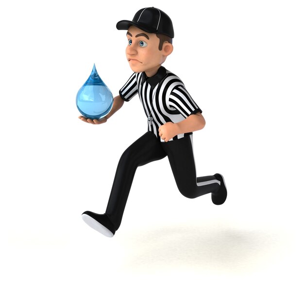 Funny 3D Illustration of an american Referee