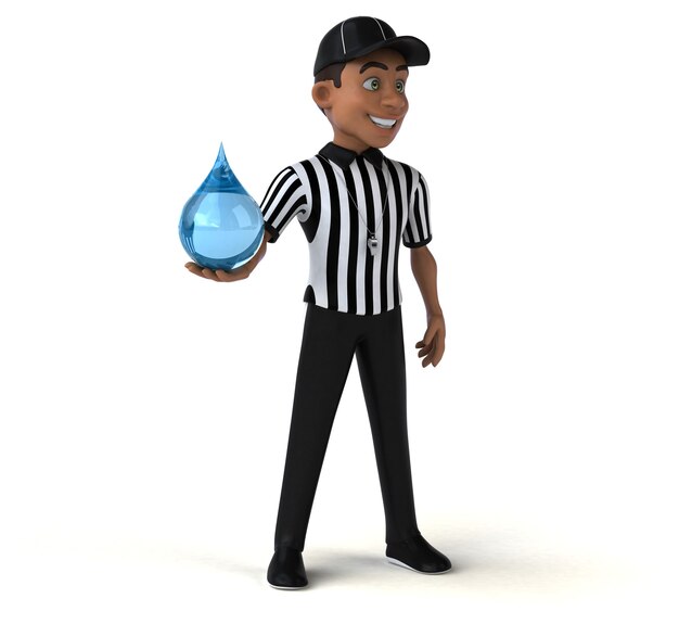 Funny 3D Illustration of an american Referee