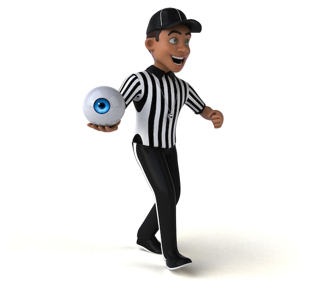 Funny 3D Illustration of an american Referee