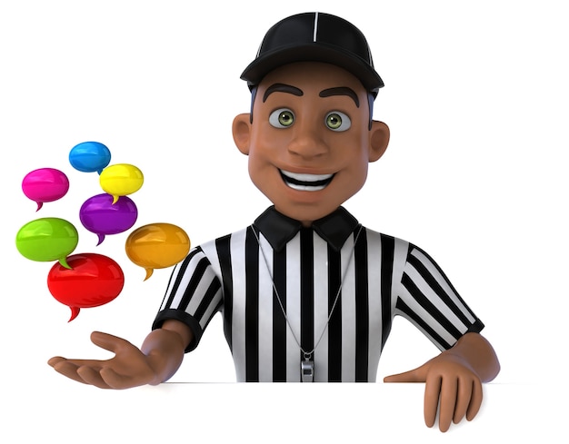 Funny 3D Illustration of an american Referee