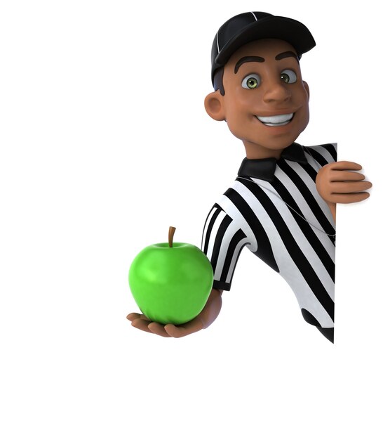 Funny 3D Illustration of an american Referee