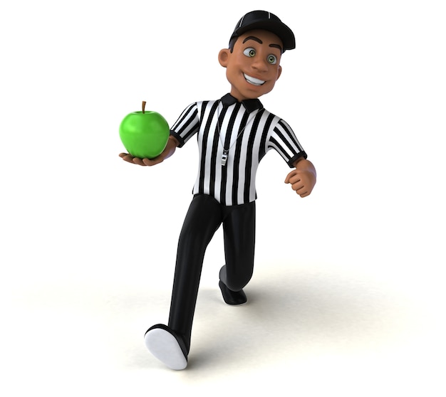 Free photo funny 3d illustration of an american referee