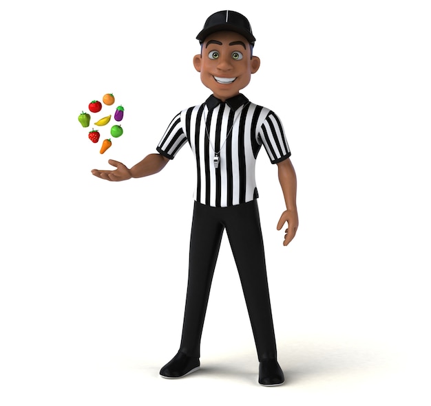 Foto gratuita divertente illustrazione 3d di un arbitro americano