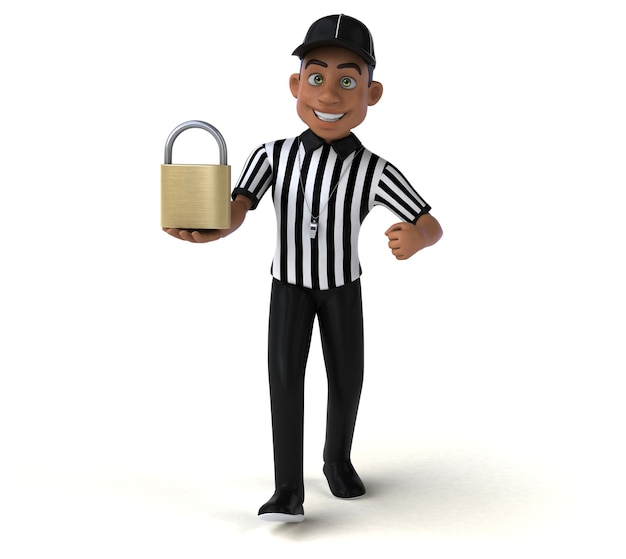 Funny 3D Illustration of an american Referee