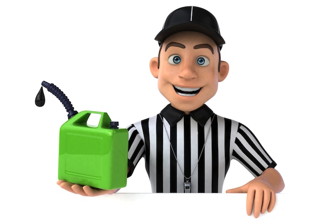 Funny 3D Illustration of an american Referee