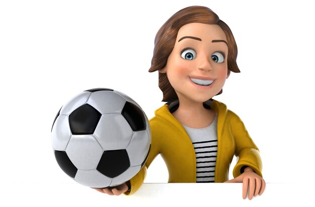 Funny 3D illustration of a cartoon teenage girl