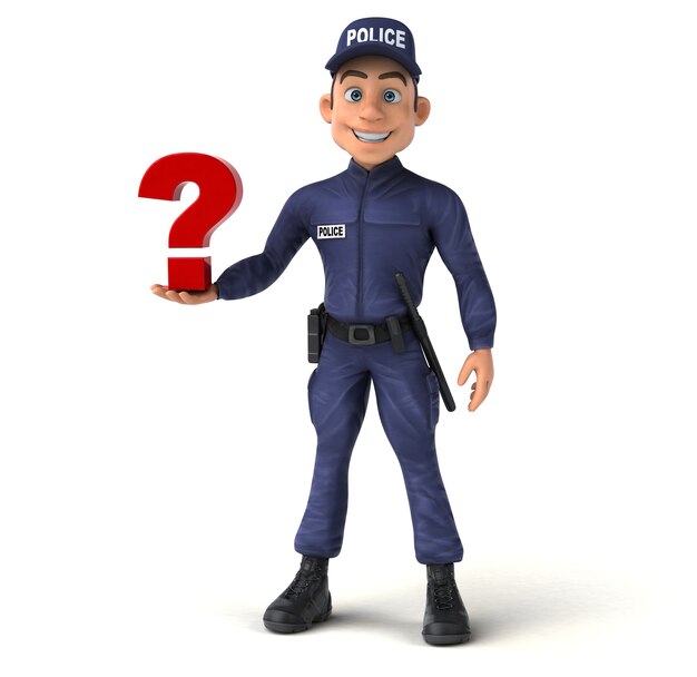 漫画の警察官の楽しい3dイラスト 無料の写真