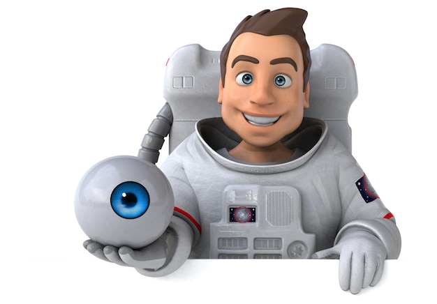 Funny astronaut 3D illustration