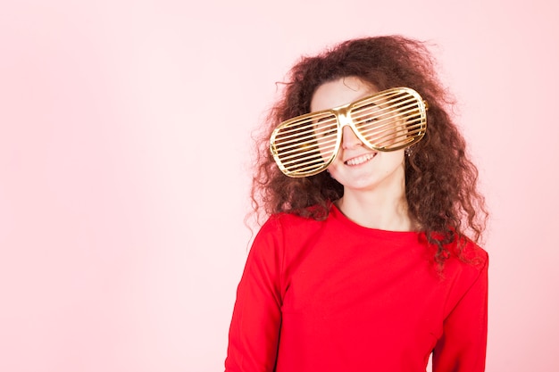 Funny brunette girl portrait