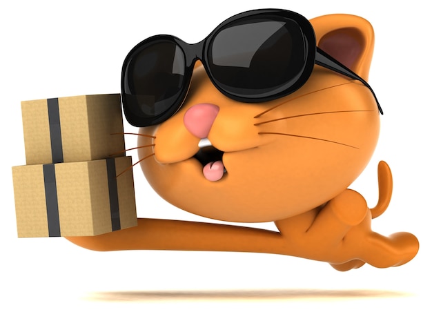 Funny cat 3D illustration