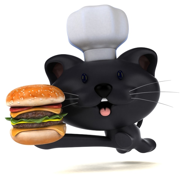 Funny cat 3D illustration