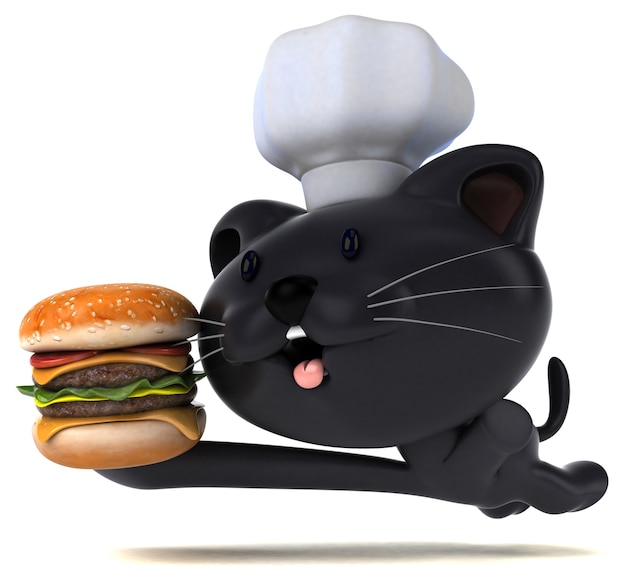 Funny cat 3D illustration