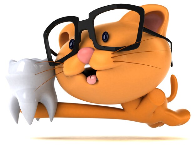 Funny cat 3D illustration