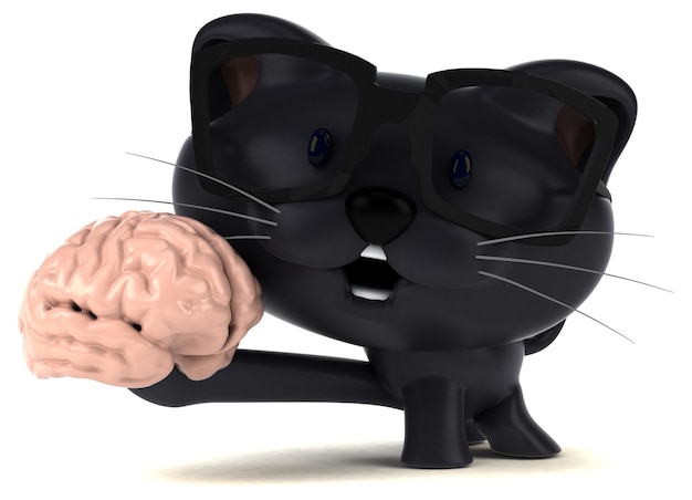 Funny cat 3D illustration