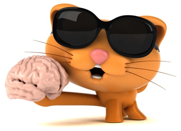 Funny cat 3D illustration