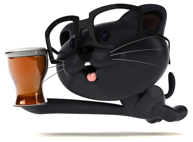 Funny cat 3D illustration