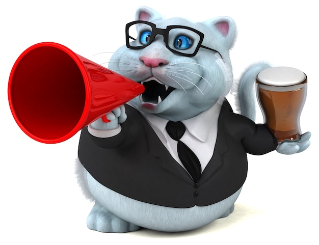 Funny cat 3D illustration