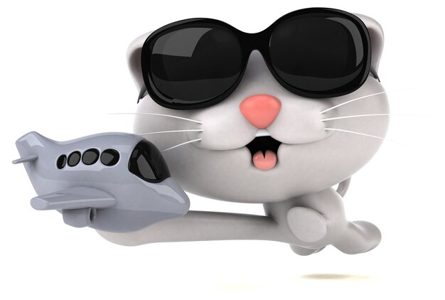 Funny cat 3D illustration