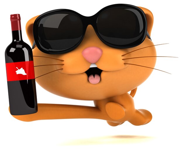 Funny cat 3D illustration