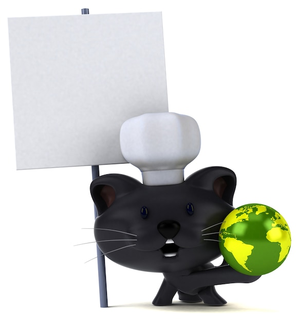 Funny cat 3D illustration