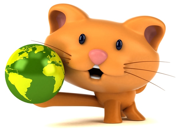 Funny cat 3D illustration