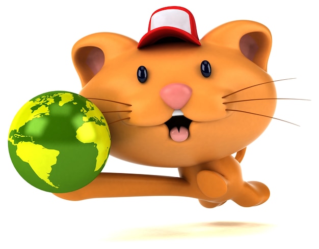 Funny cat 3D illustration