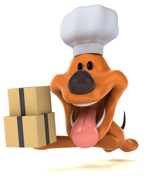 Funny dog 3D illustration