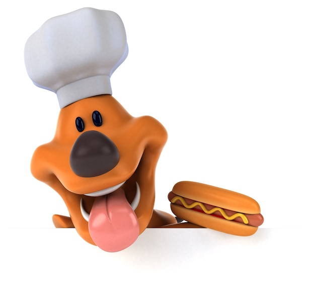 Funny dog 3D illustration