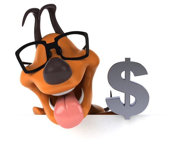 Funny dog 3D illustration