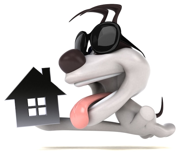 Funny dog 3D illustration